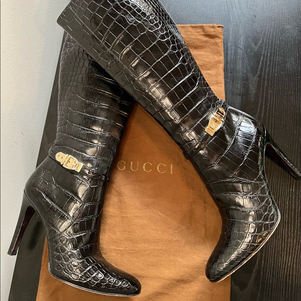 Gucci Crocodile Boots